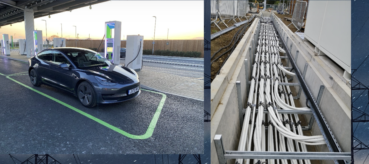 Cable trench installation and high current cable formation